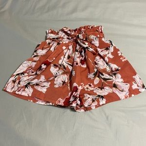 Orange Paperbag shorts